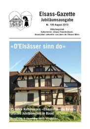 D'Elsässer sinn do» 25 Jahre Kulturverein - Elsass-Freunde Basel