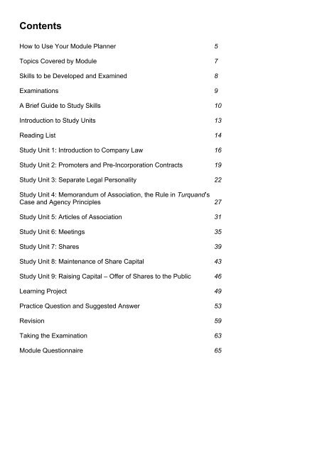 Company Law 1 - University of Wolverhampton