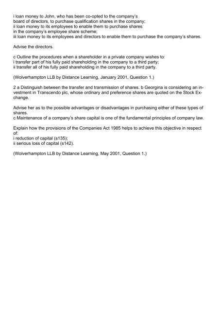 Company Law 1 - University of Wolverhampton