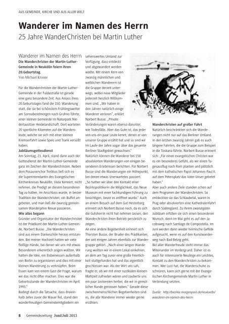 GEMEINDEzeitung der Martin-Luther-Gemeinde Juni/Juli 2013