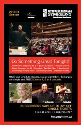 Download the 2013/14 PDF Brochure - Kitchener-Waterloo Symphony