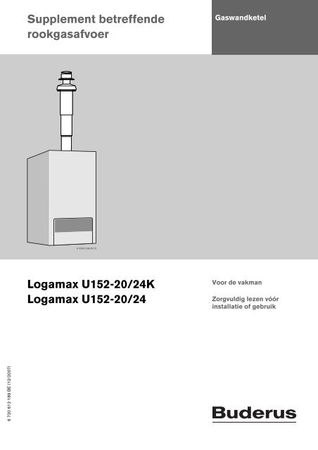 Supplement betreffende rookgasafvoer Logamax U152-20/24K ...