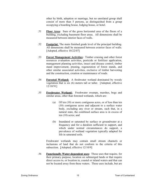 zoning ordinance - Town of Cumberland