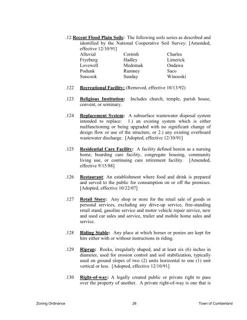 zoning ordinance - Town of Cumberland