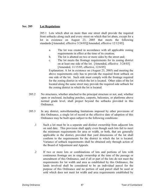 zoning ordinance - Town of Cumberland