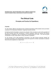 The ethical code- Principles and Practice for Expeditions - UIAA