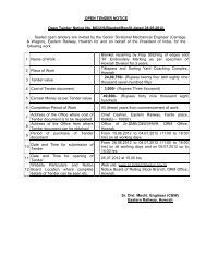 OPEN TENDER NOTICE Open Tender Notice No ... - Eastern Railway