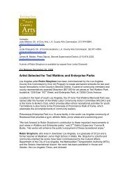 Artist Selected for Ted Watkins and Enterprise Parks - Los Angeles ...