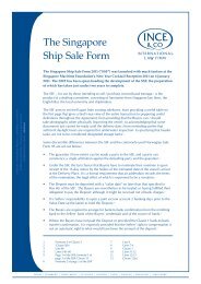 The Singapore Ship Sale Form 2011 - Ince & Co