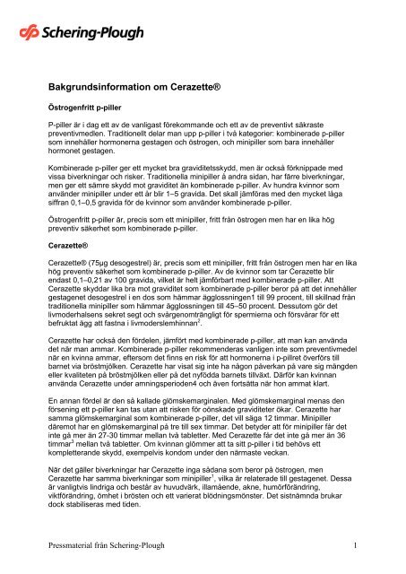 Bakgrundsinformation om CerazetteÂ® - MSD