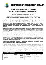 Processo Setivo - Escola de Música - Itapeva