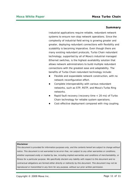 Turbo Chain: A New Recovery System Beyond Ethernet ... - Technolec