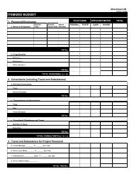 ITEMIZED BUDGET