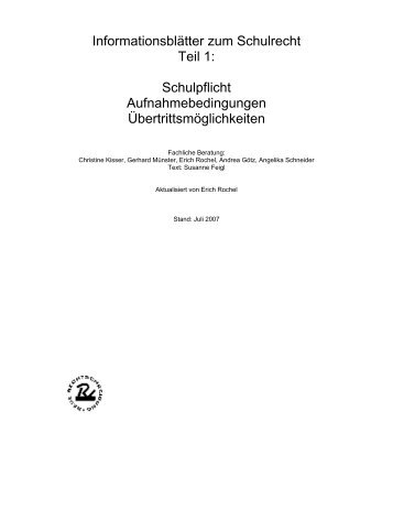 Informationsblätter zum Schulrecht: Teil 1: - Bundesministerium für ...