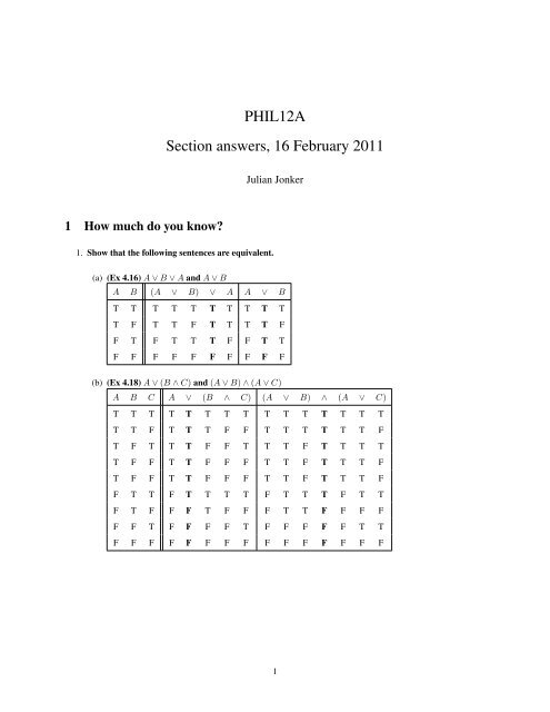 PHIL12A Section answers, 16 February 2011 - Philosophy