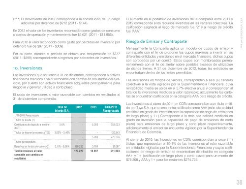 Estados financieros NIIF 2012 - Isagen