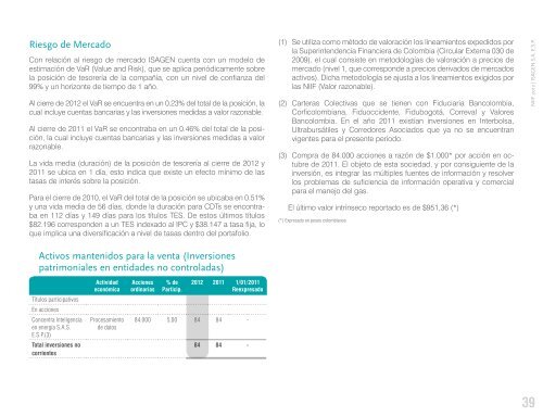 Estados financieros NIIF 2012 - Isagen