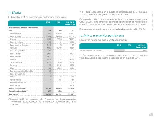 Estados financieros NIIF 2012 - Isagen