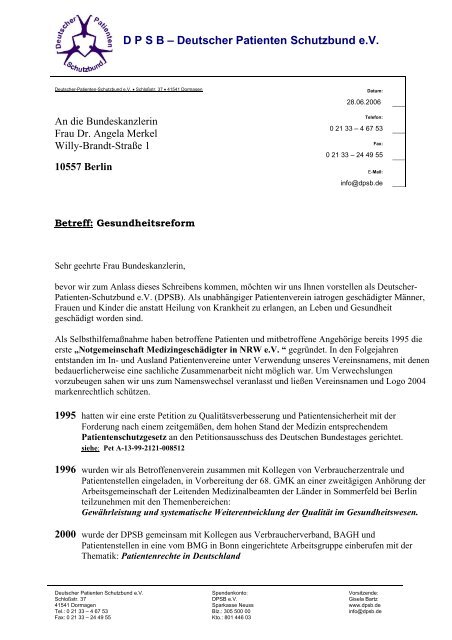 DPSB – Deutscher Patienten Schutzbund eV