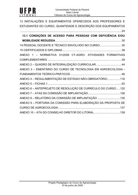 Projeto PolÃ­tico PedagÃ³gico do curso de Agroecologia (PDF)