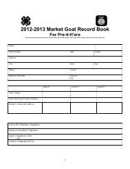 Pre-Club Market Goat Record Book - Georgia 4-H