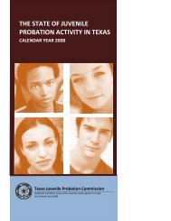 THE STATE OF JUVENILE PROBATION ACTIVITY IN TEXAS