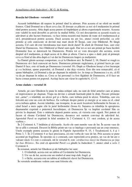 Actualitatea cÄrÅ£ii JudecÄtori â MG de Koning 69 ... - mesagerul crestin