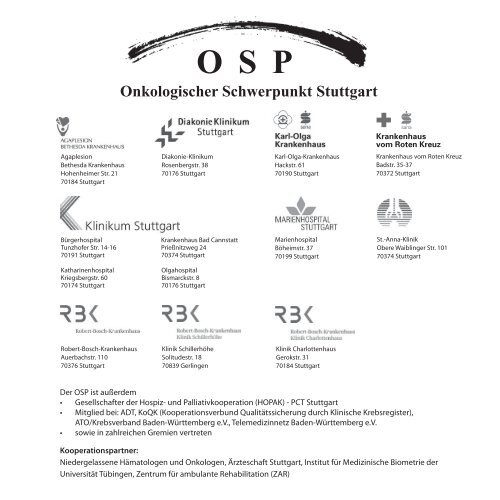 OSP Onkologischer Schwerpunkt Stuttgart - Onkologischer ...