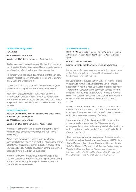 RDNS 2010 Annual Report - Royal District Nursing Service