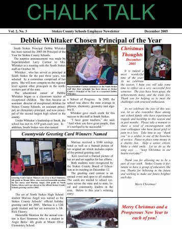 Debbie Whitaker Chosen Principal of the Year - Stokes County ...