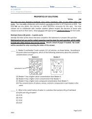 Ch 11 QUIZ - AP Chemistry