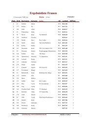 Liste 10 km Frauen - Laufzeiterfassung