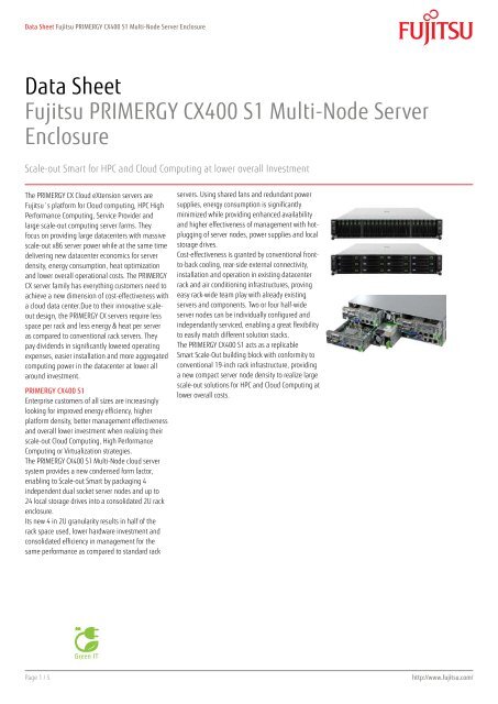 Data Sheet Fujitsu PRIMERGY CX400 S1 Multi ... - Kinetic Solutions