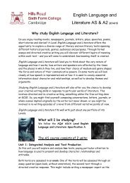 Read the English Language and Literature open evening handout...