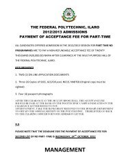 2nd List ND [Part-Time] 13 - The Federal Polytechnic Ilaro