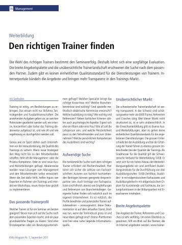 Den richtigen Trainer finden