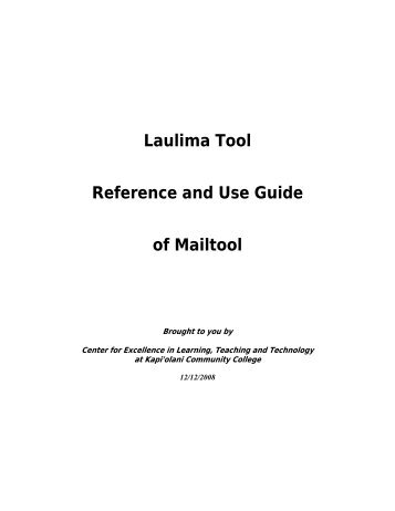 Laulima Tool Reference and Use Guide of Mailtool