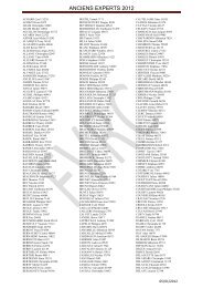 Liste des anciens experts (06 janvier 2012) - FVRC