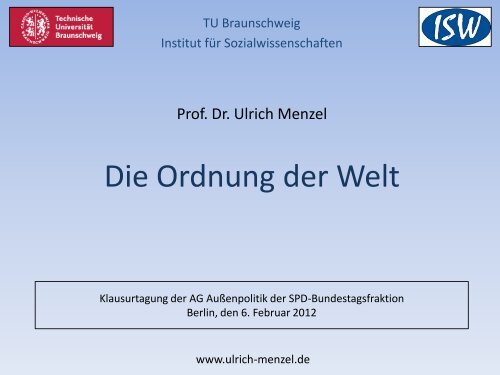 Folie 1 - Prof. Dr. Ulrich Menzel