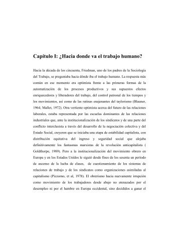 CapÃ­tulo I: Â¿Hacia donde va el trabajo humano?