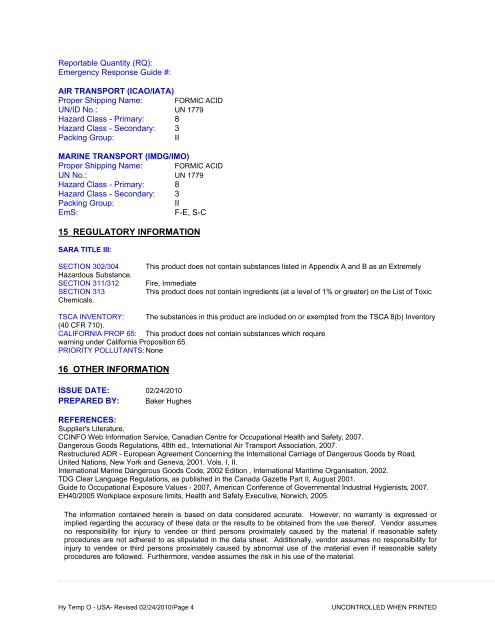 Hy Temp O - USA- Revised 02/24/ - Baker Hughes