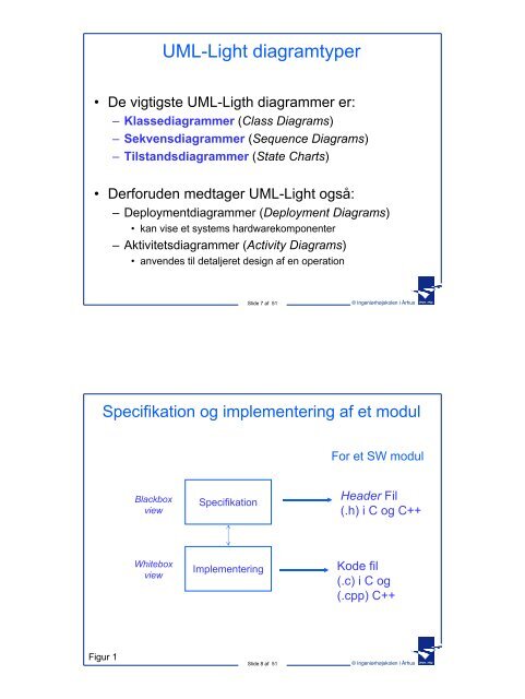UML-Light (Slides PDF format) - IngeniÃ¸rhÃ¸jskolen i Ãrhus