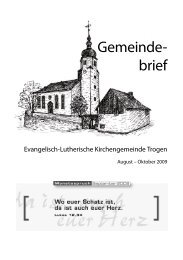 August 2009 bis Oktober 2009 - Kirchengemeinde Trogen