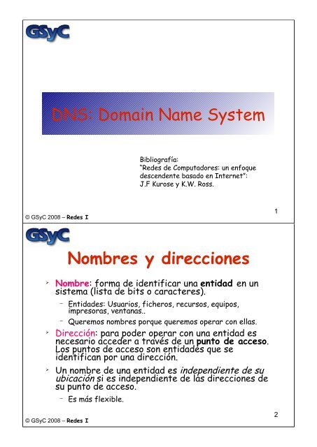 DNS - docencia de la ETSIT-URJC