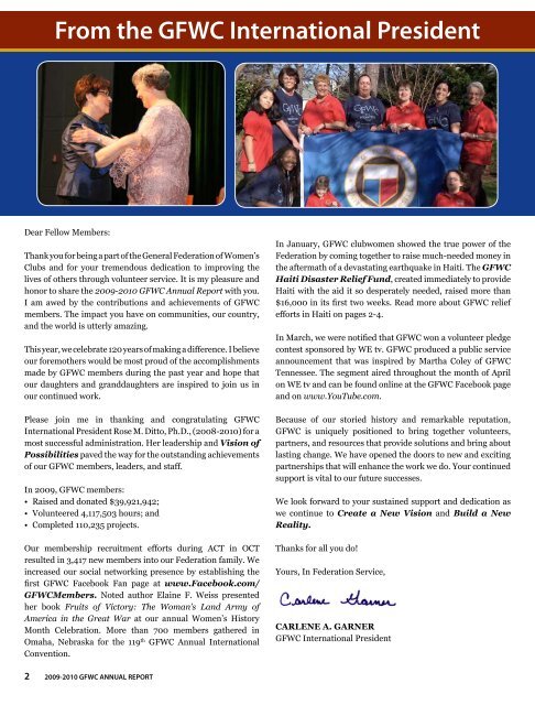 Annual Report - General Federation of Women's Clubs