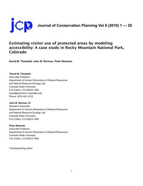 Estimating visitor use of protected areas by modeling accessibility: A ...