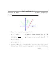 Math 123 Exam 2A November 10, 2010 Professor Ilya Kofman