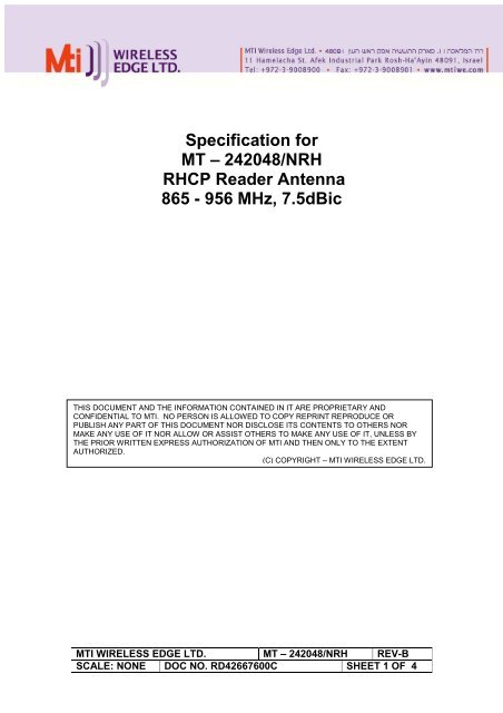 MT-242048/NRH-Complete Spec - MTI Wireless Edge Ltd.