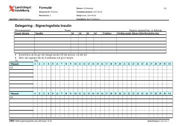 Delegering - Signeringslista Insulin