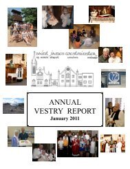 Vestry Report 2011 - St. James Westminster Anglican Church, London